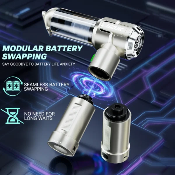 SZUK Cordless Mini Vacuum Cleaner - Removable Battery with Flashlight