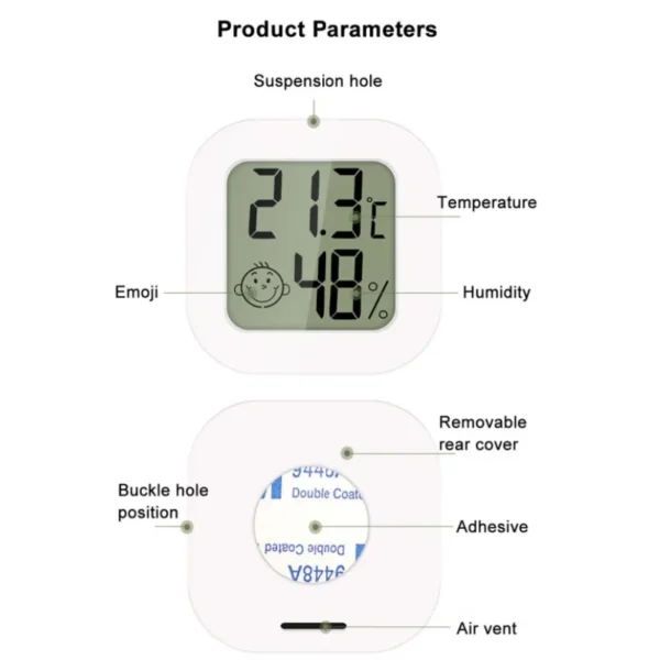 S0d9d9282d9ac4af3a8c120945370851eY.webp Mini Digital Thermometer & Hygrometer - LCD Temperature & Humidity Monitor