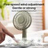 S153242cc98a14cd6a0a2d4873eaf49acQ.webp Vintage Rechargeable Desk Fan - 5-Speed Quiet Air Circulator