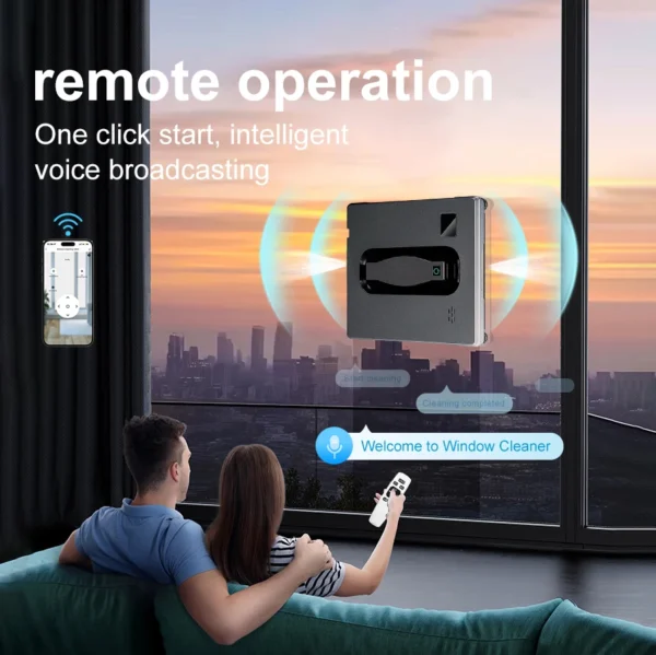 PuRuiKai Robot Window Cleaner - Dual Water Spray with 2500Pa Suction