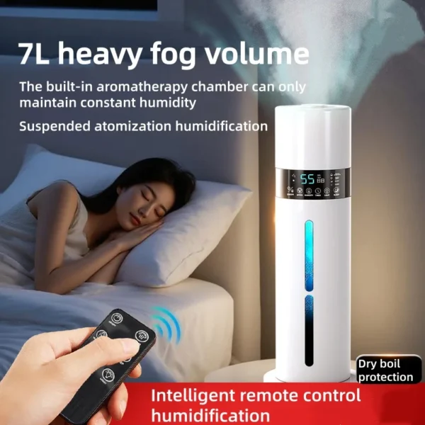 S4616457226034f8a9b687d86737a0ab9K.webp 7L Smart Ultrasonic Air Humidifier - Cool Mist Diffuser with Night Light