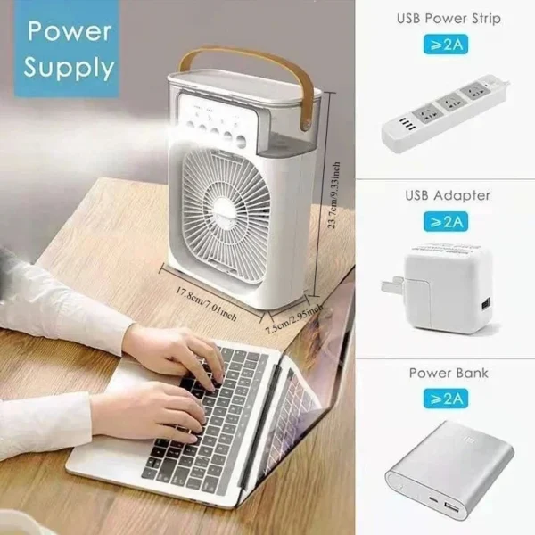 3-in-1 Portable Air Cooler - Cooling Fan with Humidifier & LED Night Light