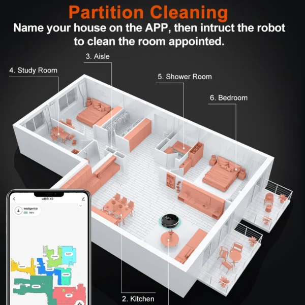 S74908e52d56d4e9d89861c441ad038d7a.webp ABIR X9 Robot Vacuum & Mop - 6500Pa LiDAR Smart Navigation