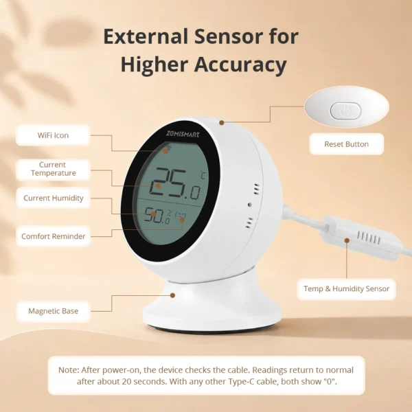 Matter WiFi Smart IR Thermostat - Universal AC Remote with Temperature & Humidity Sensor