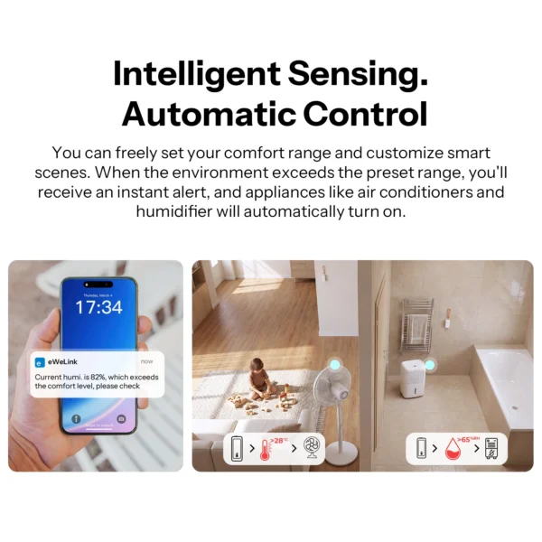 S969be311bf4647549e03d28fede43a5fp.webp SONOFF SNZB-02B Zigbee Temperature & Humidity Sensor - Smart Remote Monitoring