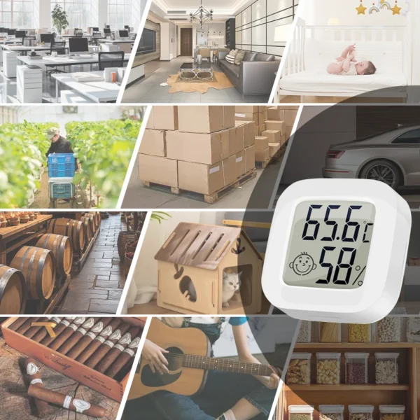 S973a3495515f469b8680c4b74a9555c06.webp Mini Digital Thermometer & Hygrometer - LCD Temperature & Humidity Monitor