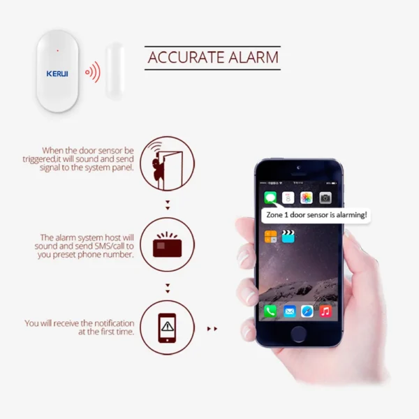 KERUI MC11 Wireless Door & Window Sensor - 433MHz Security Detector