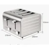 Commercial Stainless Steel Toaster - 4-Slice Automatic Bread Maker