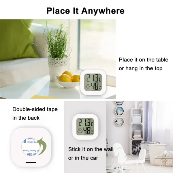 Se7f14014acf34f40a88ab36770f2eaecL.webp Mini Digital Thermometer & Hygrometer - LCD Temperature & Humidity Monitor